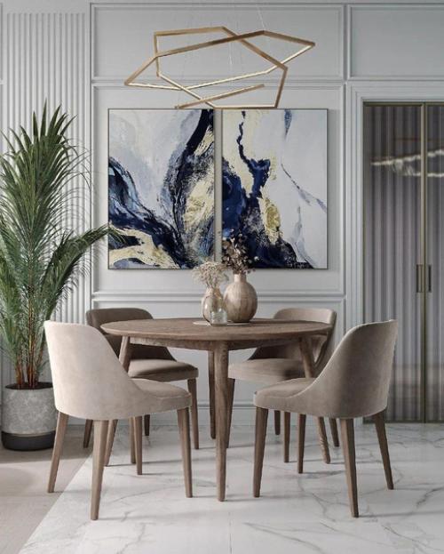 Кухня - гостиная в нежных тонах. 01