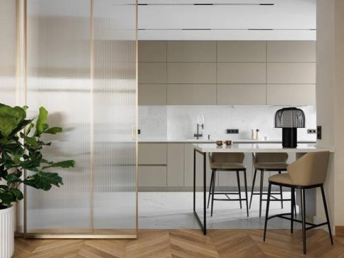 Монохром и фактуры: квартира в Пушкине. 01