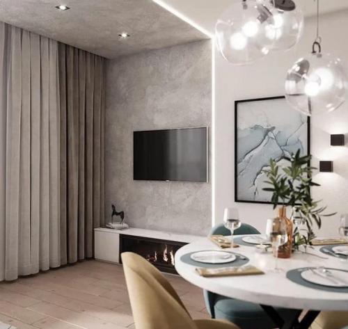 Интересная квартира. Оформленная в спокойных оттенках. 04