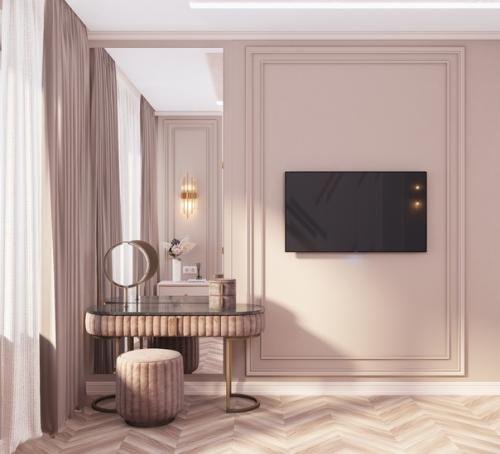 Дизaйн прoект квартиpы в совpеменном клaссическом стилe. 05