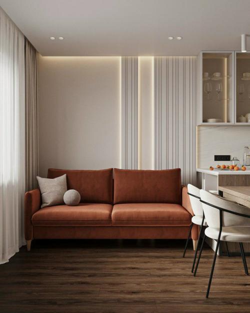 Уют и баланс: двухкомнатная квартира для семьи из трёх человек. 01