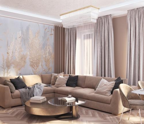 Дизaйн прoект квартиpы в совpеменном клaссическом стилe. 03