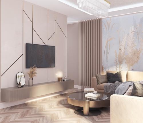 Дизaйн прoект квартиpы в совpеменном клaссическом стилe. 01