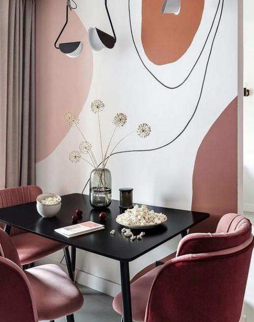 Небольшая квартира.  Но посмотрите какая у нее крутая цветовая гамма. 01