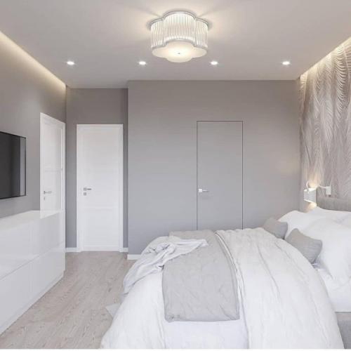 Просторная, воздушная спальня, которую совместили с балконом. 02