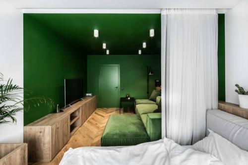 Зелёный как главный акцент интерьера. 02