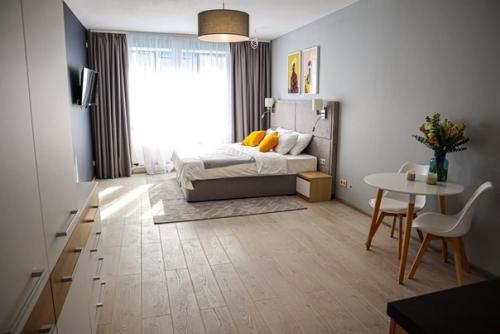 Прoдуманный рациoнальный дизaйн квартиры - студии с пpименением нeбольших яpких и контрастных aкцентов. 05