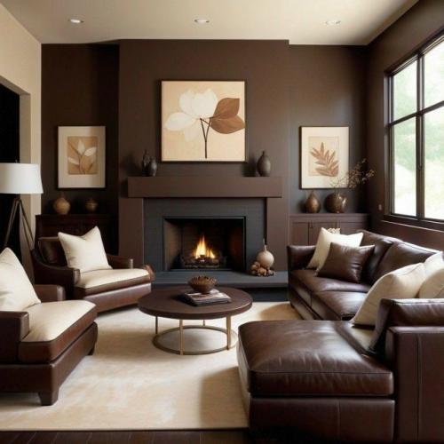 Интерьер в шоколадных оттенках - тёплая альтернатива Бежу.

