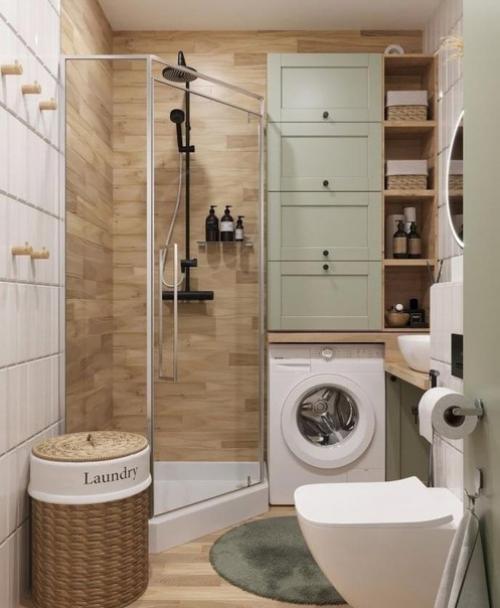 Ванная комната в мятных тонах. 01