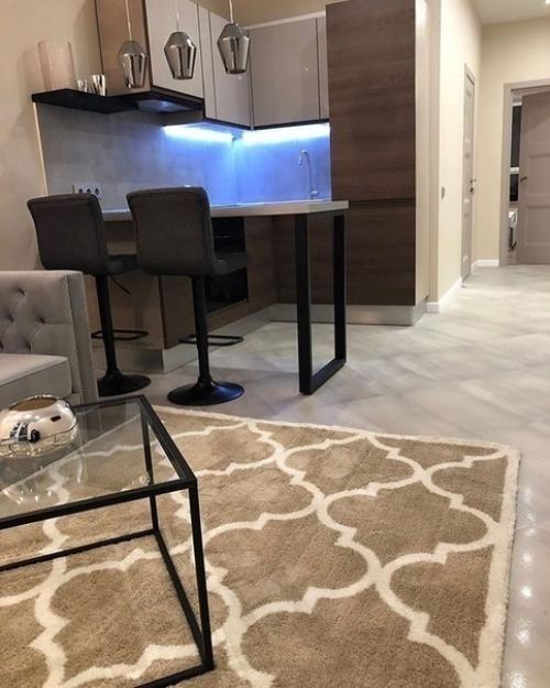 Стильно.  Уютно.  Спокойные сложные цвета.