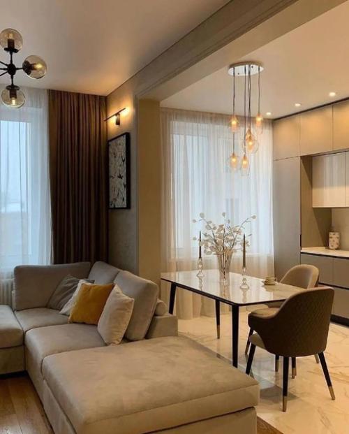 Стильная, современная кухня - гостиная. 05