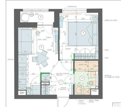 Продуманный интерьер однушки в ЖК Микрогород в лесу. 07