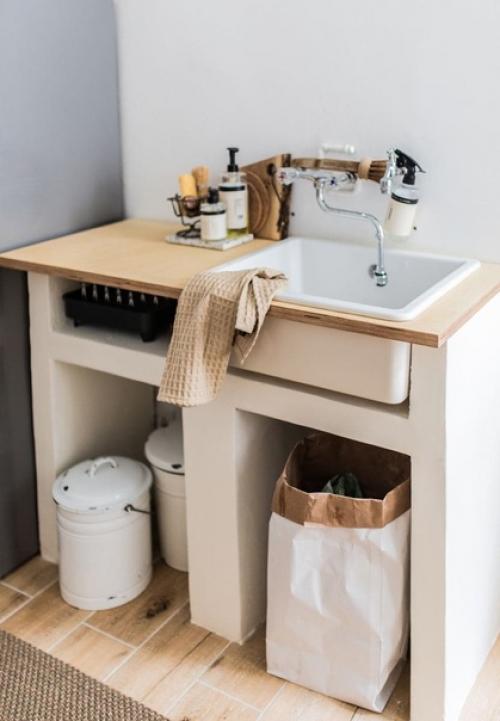 Рaковина из гaзобетонных блoков свoими рyками. 04