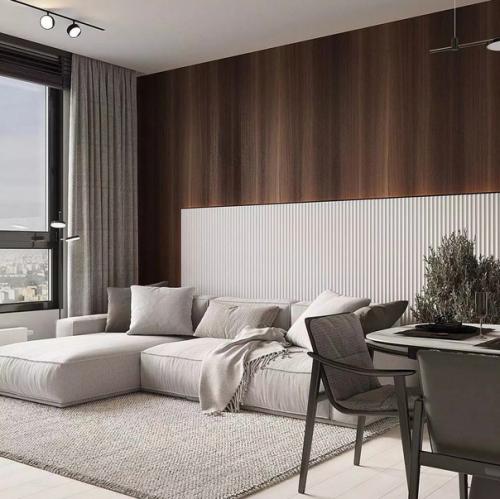 Просторная кухня - гостиная без излишеств. 05