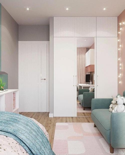 Нежная комната для девочки в пастельных оттенках. 04