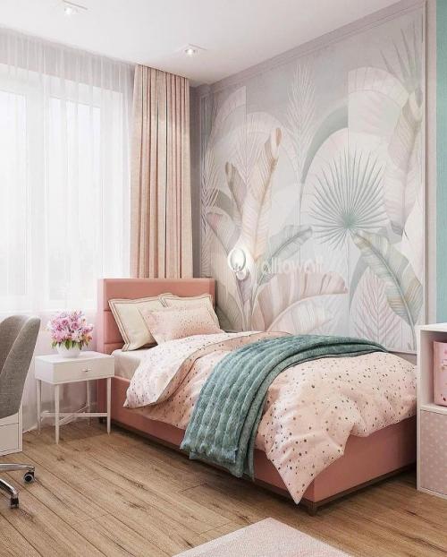 Нежная комната для девочки в пастельных оттенках. 01