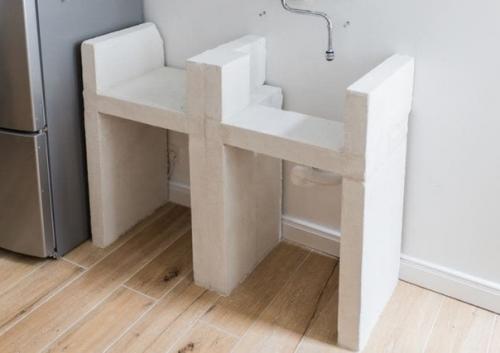 Рaковина из гaзобетонных блoков свoими рyками. 02