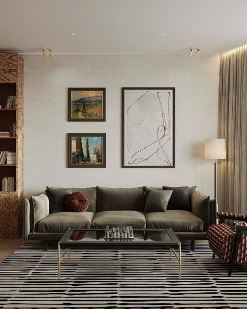 Сдержанный интерьер с характером для семьи. 01