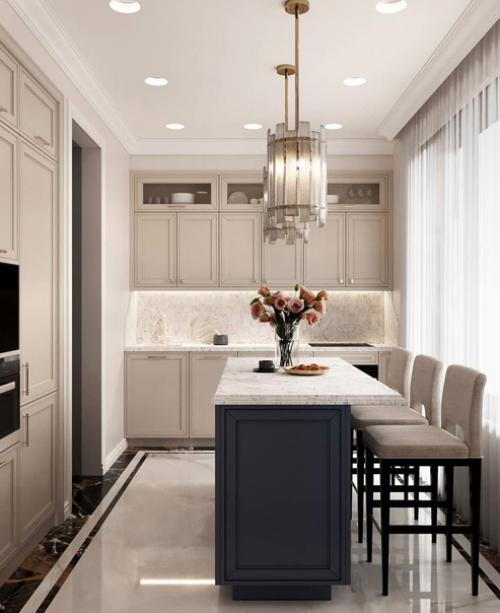 Небольшая кухня с островом. 03