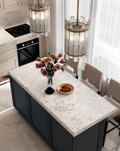 Небольшая кухня с островом. 02