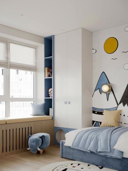 Идеальный вариант для оформления небольшой детской комнаты. 04