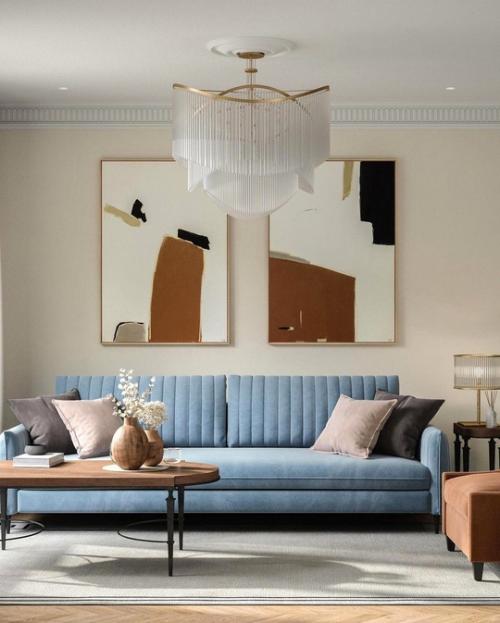 Спокойный, благородный интерьер с элементами американской классики. 03