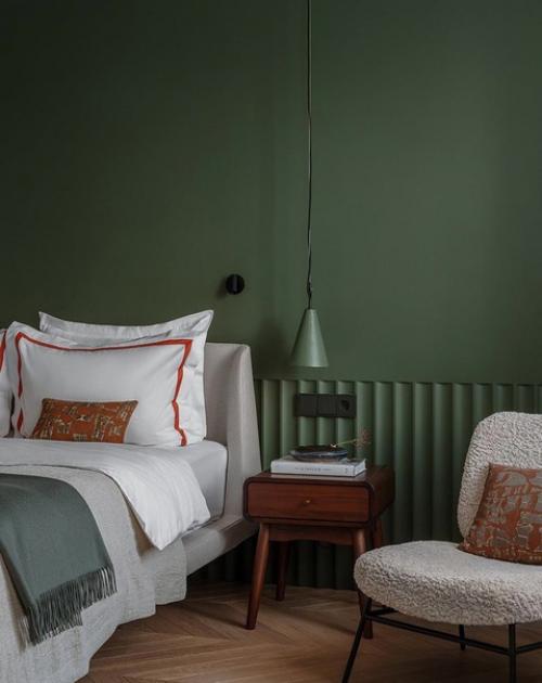 Очень милое сочетание зеленого и терракотового цветов. 04