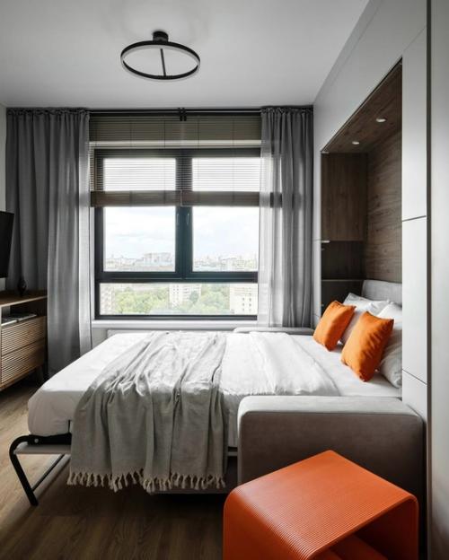 Компактная студия с атмосферой простора. 08