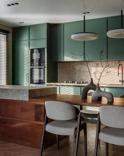 Очень милое сочетание зеленого и терракотового цветов. 03