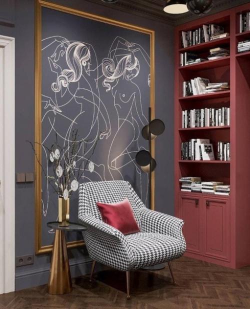 Библиотечная зона. В весьма симпатичном оформлении. 02