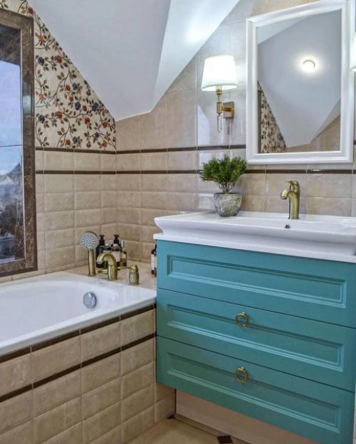 Гостевая ванная комната на мансардном этаже. 04