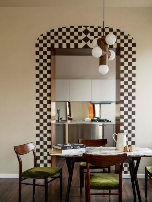 Шахматная клетка в интерьере - возвращение графики. 08