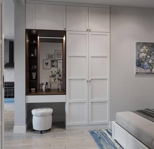 Интерьер квартиры в нежных, мягких оттенках.