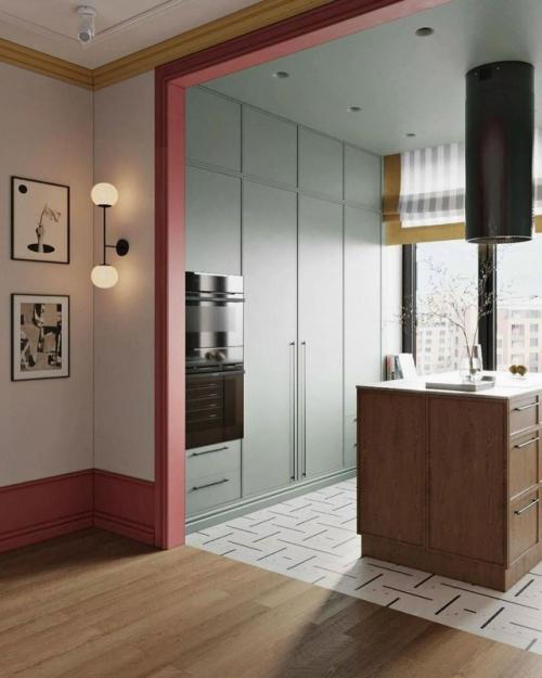 Французское настроение в современной кухне - гостиной. 04