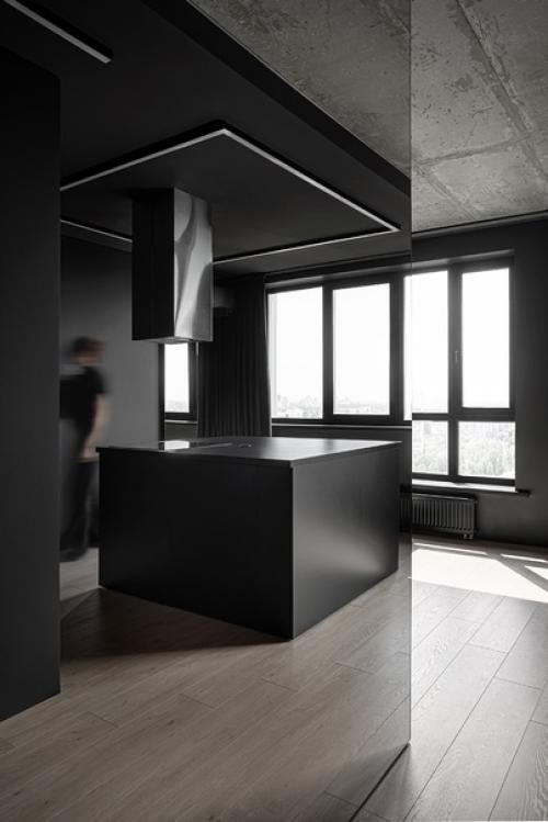 Монохромный интерьер 40-метровой квартиры. 06