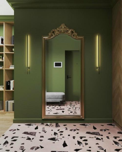 Зелёная прихожая как первое впечатление дома. 05