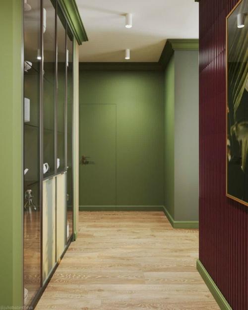 Зелёная прихожая как первое впечатление дома. 02