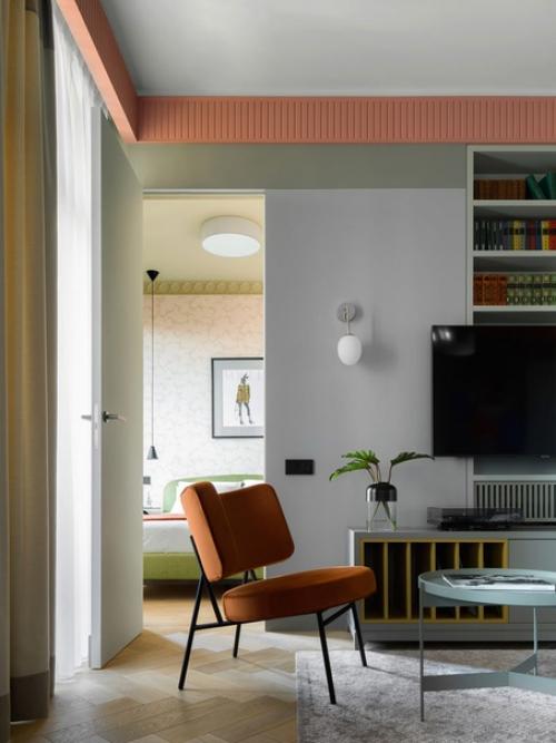 Интерьер с цветными акцентами (55 кв. 07