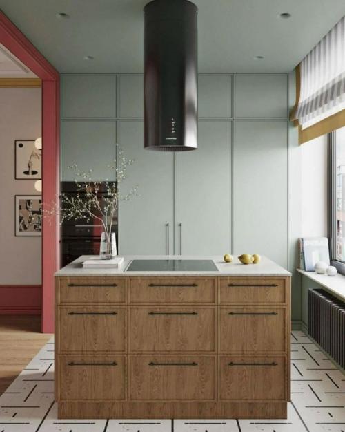 Французское настроение в современной кухне - гостиной. 03