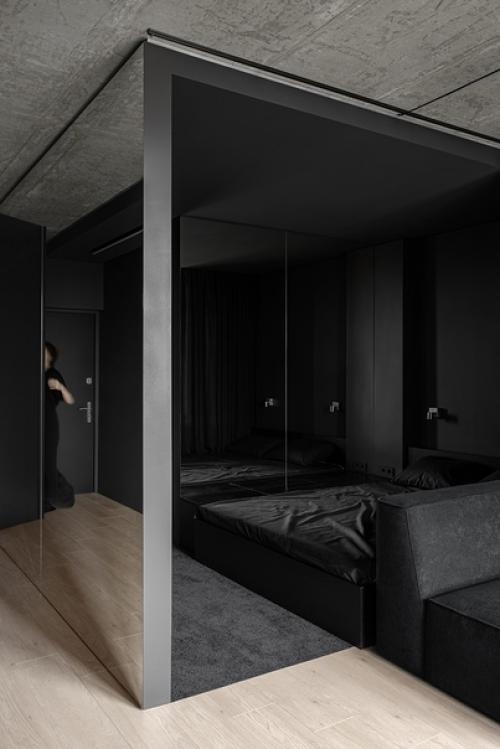 Монохромный интерьер 40-метровой квартиры. 03