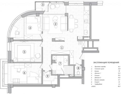 В основе дизайна интерьера - мягкий минимализм: прямые линии, спокойные отделочные материалы и ничего лишнего. 09