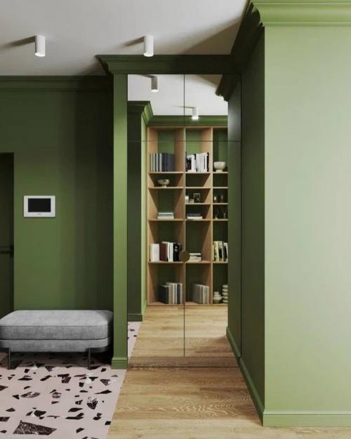 Зелёная прихожая как первое впечатление дома. 07