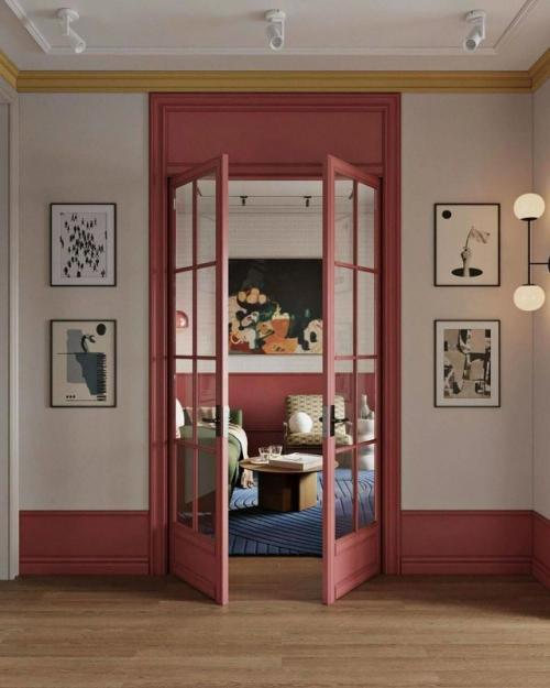 Французское настроение в современной кухне - гостиной. 06