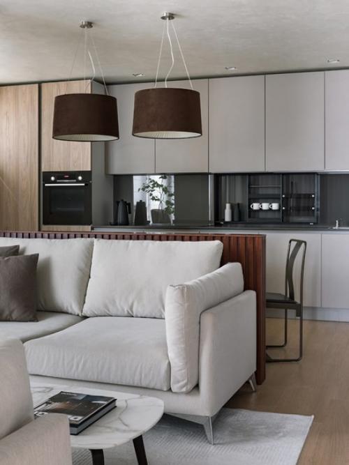 В основе дизайна интерьера - мягкий минимализм: прямые линии, спокойные отделочные материалы и ничего лишнего. 01