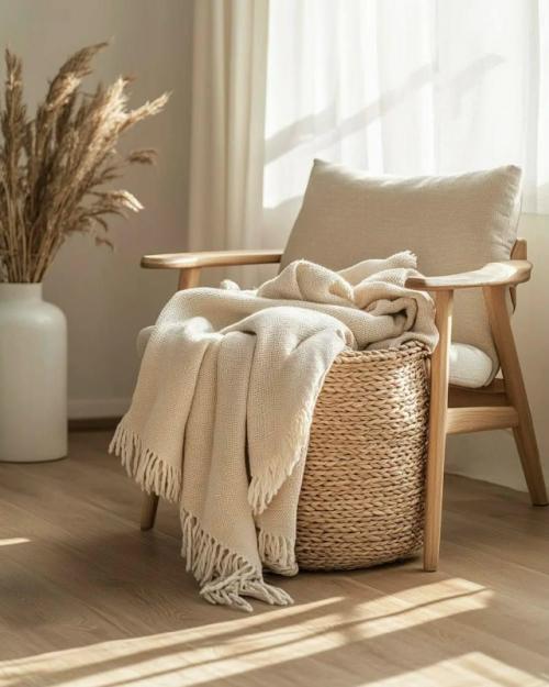 Уют в деталях: плетёные корзины в интерьере. 02