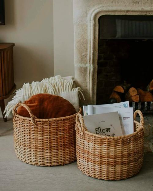 Уют в деталях: плетёные корзины в интерьере. 08