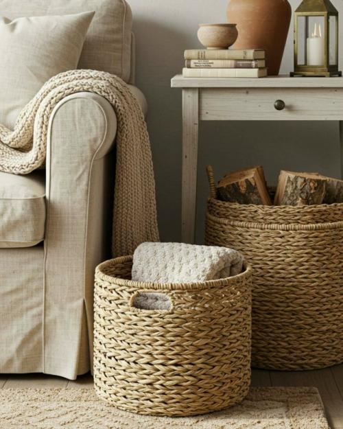 Уют в деталях: плетёные корзины в интерьере. 06