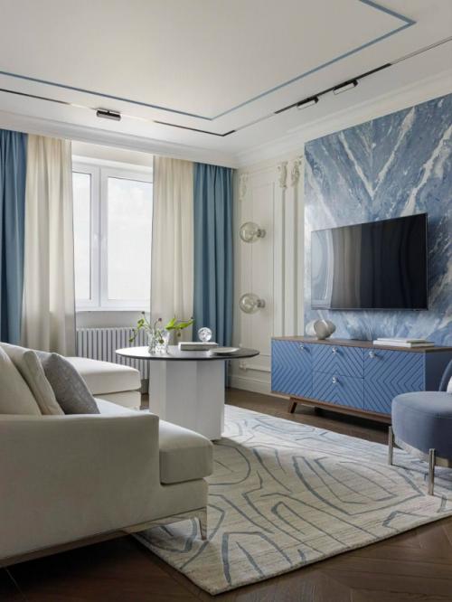 Бело - голубая классика с современными акцентами. 01