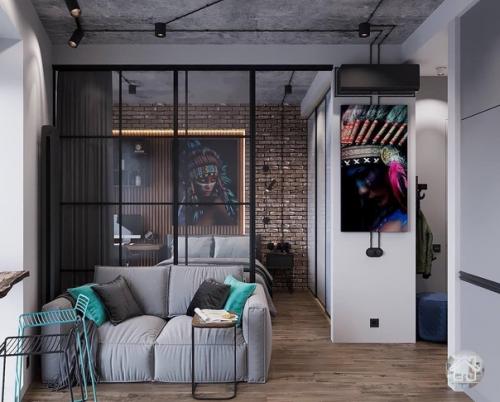 Стиль лофт. С интересными деталями. 01