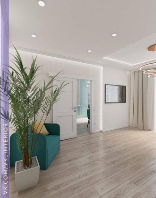 А вы бы стали добавлять еще мебель или декор в интерьер этой гостиной. 03